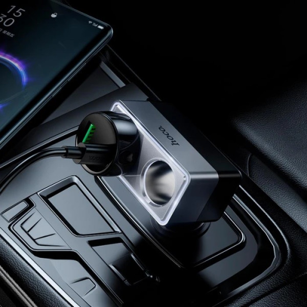 adaptor de încărcare auto / splitter brichetă Hoco Z65 [Black]