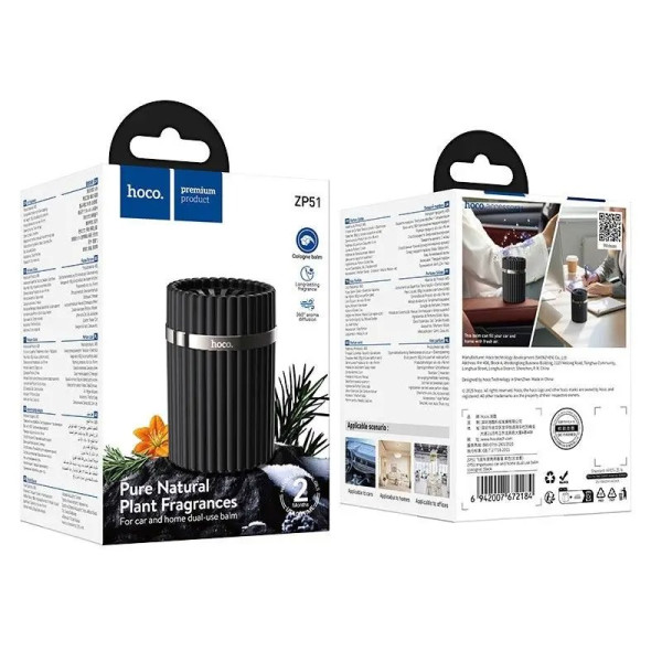 Ароматизатор Hoco ZP51 Impetuoso car and home dual-use balm(cologne) [Black]