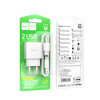 Зарядное устройство Hoco C141A Smart dual-port charger set Type-C [White]