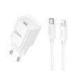 Зарядное устройство Hoco C146A Charm single port charger set Type-C to IP (PD20W) [White]