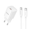 Зарядное устройство Hoco C148A Charm single port charger set Type-C to Type-C (PD30W) [White]