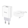 Incarcator de retea Hoco C81A Asombroso + Cablu Lightning (2.1A) [White]