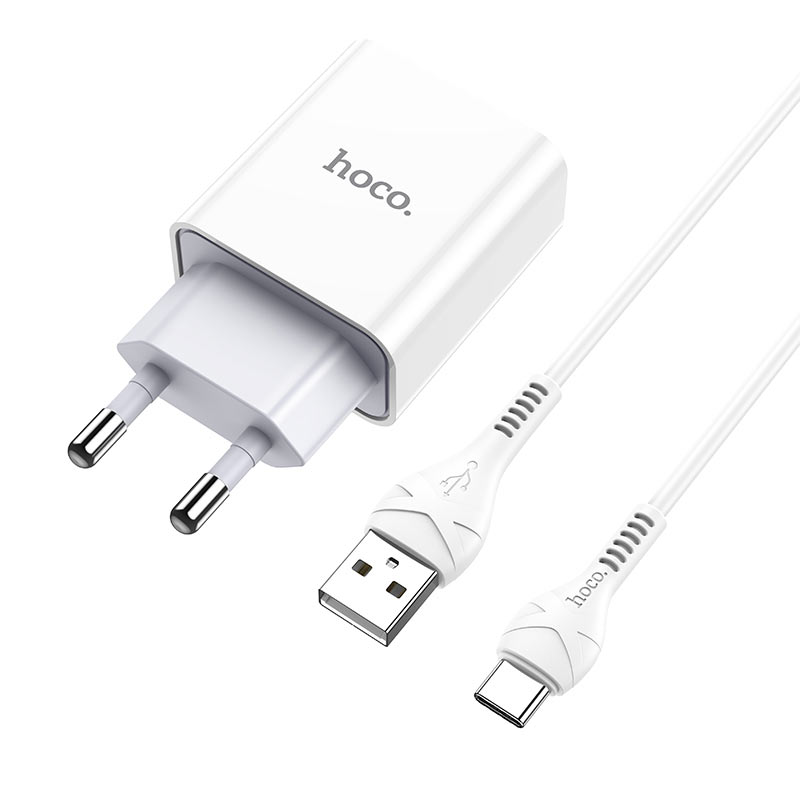 Incarcator de retea Hoco C81A Asombroso + Cablu Type C (2.1A) [White]