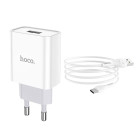 Incarcator de retea Hoco C81A Asombroso + Cablu Type C (2.1A) [White]