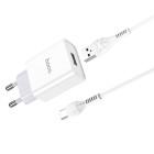 Incarcator de retea Hoco C81A Asombroso + Cablu Type C (2.1A) [White]