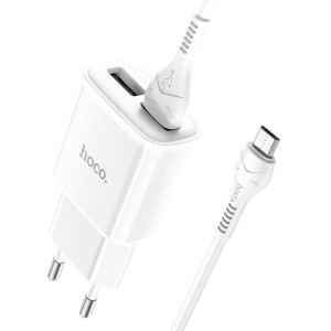 Incarcator de retea Hoco C88A Star round + Cablu Micro USB (2.4A) [White]