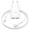 Incarcator de retea Hoco C88A Star round + Cablu Micro USB (2.4A) [White]