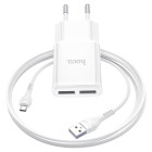 Зарядное устройство Hoco C88A Star round + Кабель Micro USB (2.4A) [White]