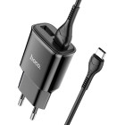 Зарядное устройство Hoco C88A Star round + Кабель Type C (2.4A) [Black]