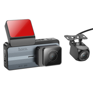 Видеорегистратор Hoco DV12 driving recorder 2K display GPS (with rear camera) [Silvery-Gray]