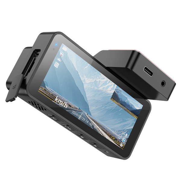 Видеорегистратор Hoco DV12 driving recorder 2K display GPS (with rear camera) [Silvery-Gray]