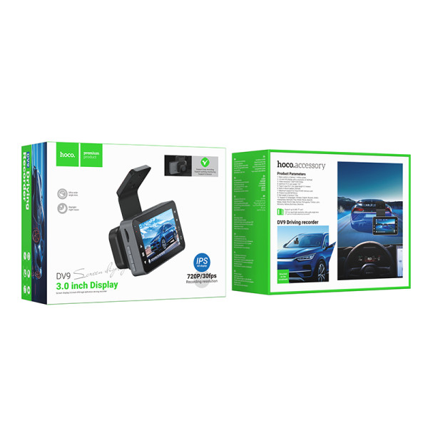 Видеорегистратор Hoco DV9 3-inch screen driving recorder (720P) [Metal-Gray]
