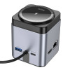 Беспроводная зарядка Hoco HB49 Effortless 9-in-1 wireless fast charging desktop station [Metal-Gray]