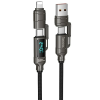 Cablu Hoco U152 Fortune 240W 4-in-1 charging data cable with display USB/C to iP/C [Black]