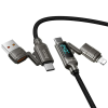 Cablu Hoco U152 Fortune 240W 4-in-1 charging data cable with display USB/C to iP/C [Black]