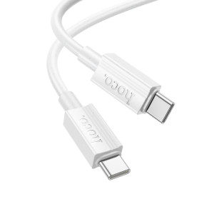 Cablu Hoco X107 charging data cable Type-C to Type-C 60W [White]