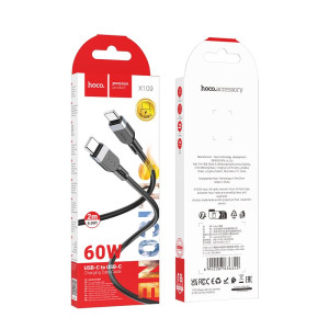 Кабель Hoco X109 Energy 60W silicone charging data cable C to C (L=2M) [Black]