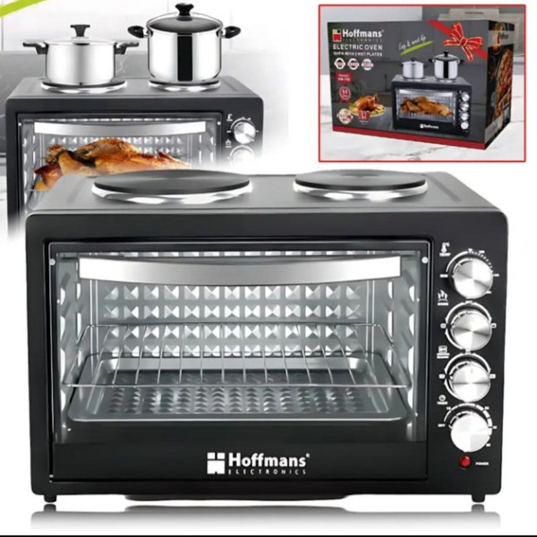 Электропечь 2 в 1 Hoffmans HM-753 tabletop electric oven with timer for home [Black]