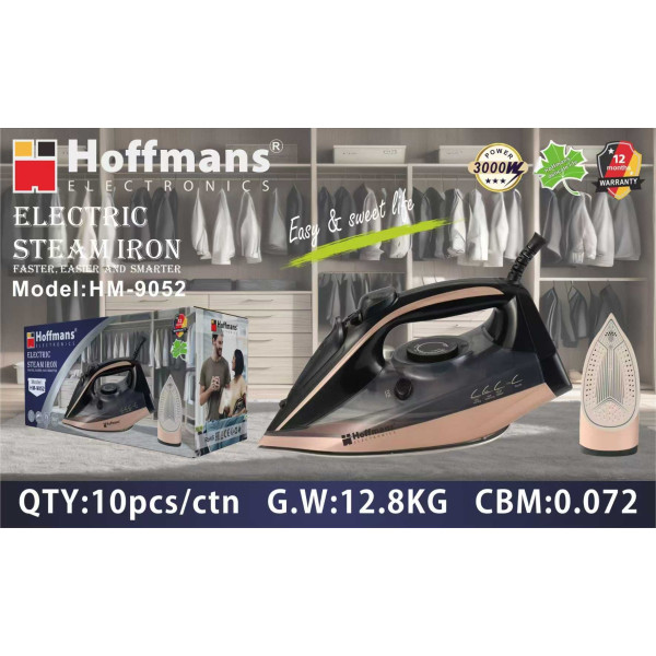 Mașină de călcat cu abur Hoffmans HM-9052 electric steam iron [Black]