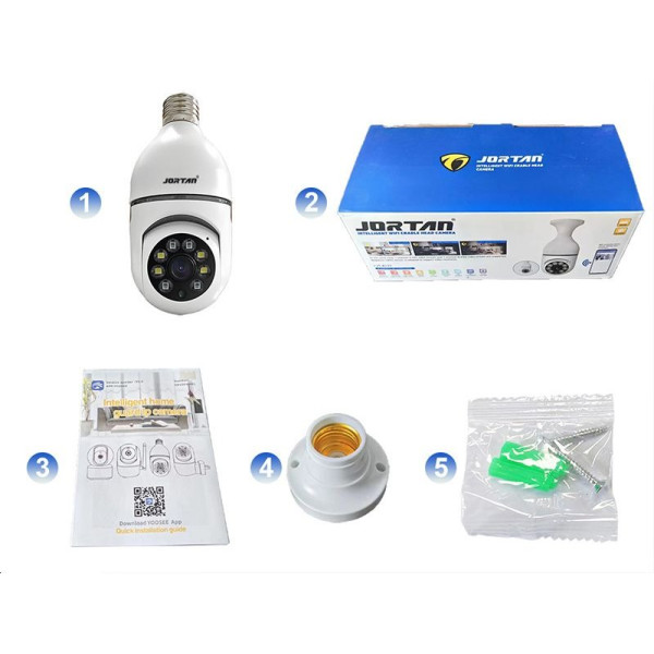 Cameră de supraveghere Jortan JT-8177 Wifi IP Cradle Head Smart Camera [White]