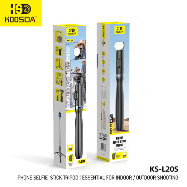 Selfie Stick Koosda KS-L20S Retractable Bluetooth [Black]