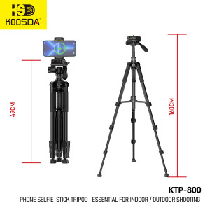 Selfie Stick Koosda KTP-800 Stable Tripod 1.6M [Black]