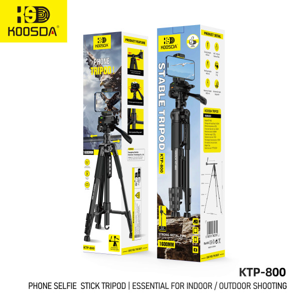 Selfie Stick Koosda KTP-800 Stable Tripod 1.6M [Black]