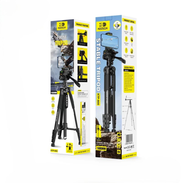 Selfie Stick Koosda KTP-800 Stable Tripod 1.6M [Black]