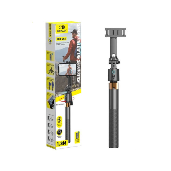 Селфи-Палка Трипод Koosda KGB-302 Smart Follow The Selfie Stick/360 Degree Rotation 1.8M [Black]