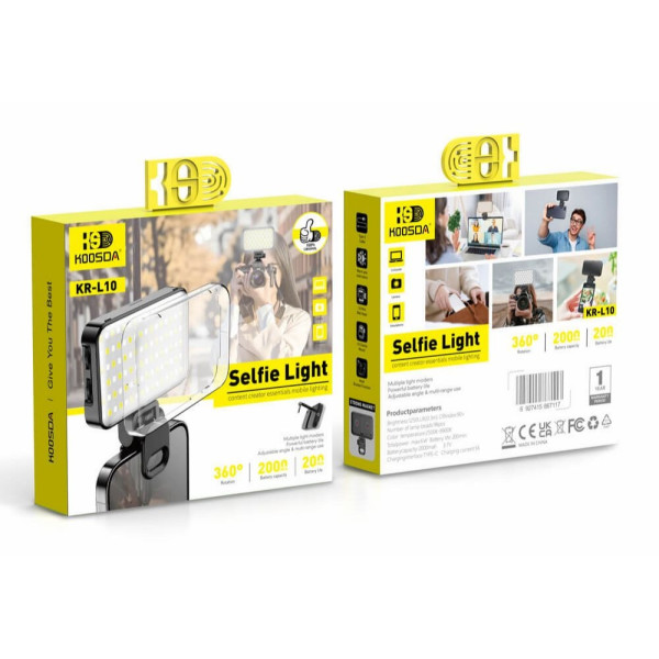 Iluminare pentru selfie Koosda KR-L10 Selfie Light 2000mAh [Black]