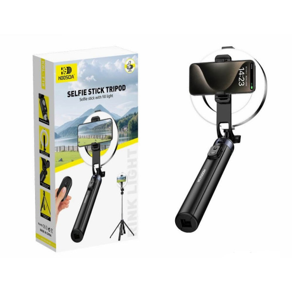 Селфи-Палка Трипод Koosda KRL-T18 Retractable Bluetooth Selfie Stick 1.8M [Black]