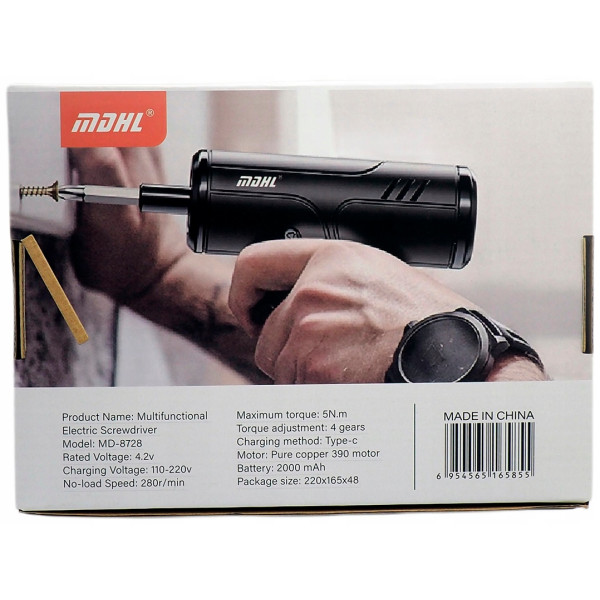 Аккумуляторная электро-отвёртка OEM Multifunctional Electric Screwdriver md-8728 [Black]