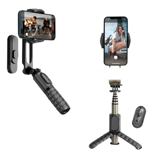 Selfie Stick Tripod RTAKO Q09Mini Electric Gimbal [Black]