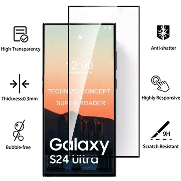 Защитное стекло Screen Geeks All Glue Samsung Galaxy S24 Ultra [Black]