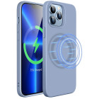 Husa Screen Geeks Magsafe Liquid Silicone Apple iPhone 14 [Light Blue]