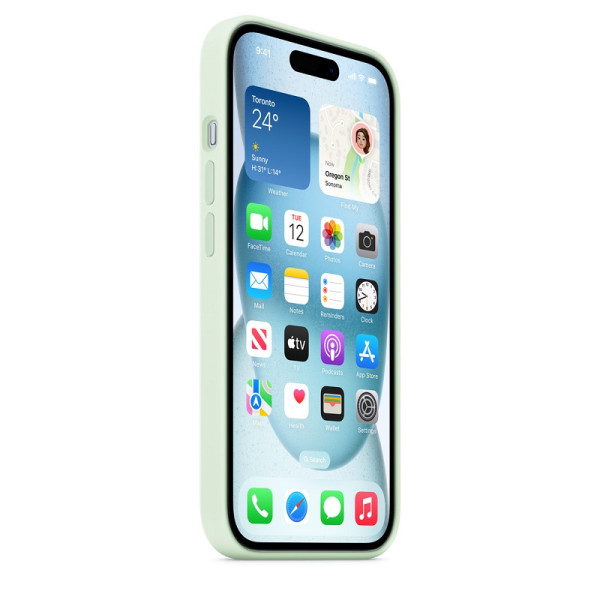 Husa Screen Geeks Magsafe Silicone Case Iphone 15 [Soft-Mint]