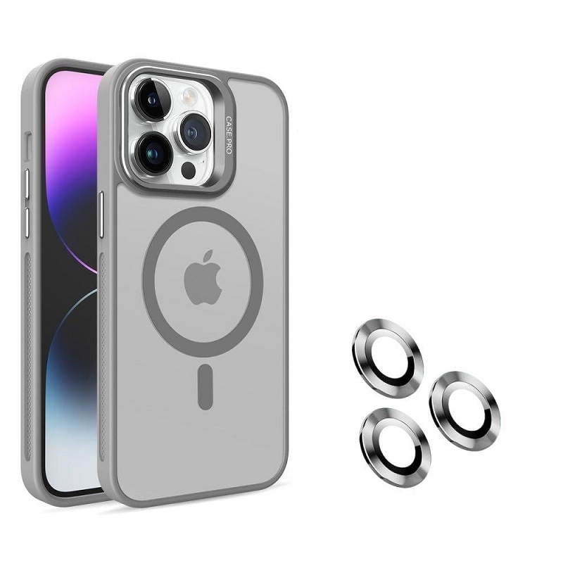 Husa Screen Geeks Magsafe+Lens Iphone 15 Pro Max [Grey]