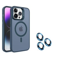 Чехол Screen Geeks Magsafe+Lens Iphone 15 Pro [Blue]