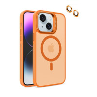 Чехол Screen Geeks Magsafe+Lens Iphone 15 [Orange]