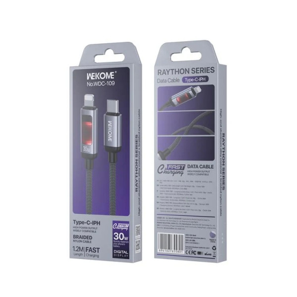 Cablu Wekome WDC-109 Raython Light Series Type-C to Lightning [Black]
