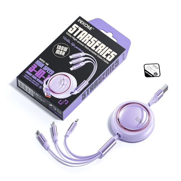 Cablu Wekome WDC-18 Star 3in1 (100W) [Purple]