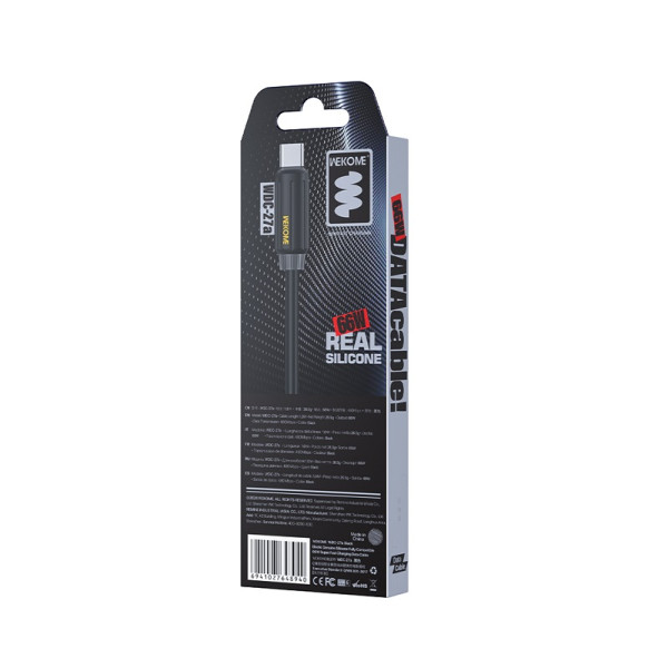 Cablu Wekome WDC-27a Fully Type-C (66W) [Black]