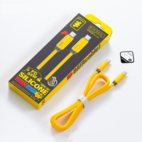 Cablu Wekome WDC-27a Fully Type-C (66W) [Yellow]