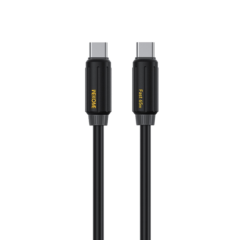 Cablu Wekome WDC-28 Elastic USB-C to USB-C (PD65W) [Black]