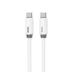 Cablu Wekome WDC-28 Elastic USB-C to USB-C (PD65W) [White]