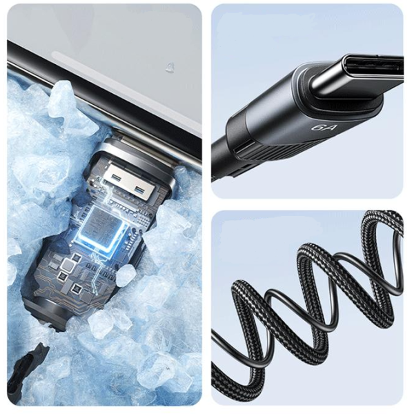 Cablu Wekome WDC-38 65W Raython Series Intelligent Power-off Super Fast Charging Type C-Type C [Black]