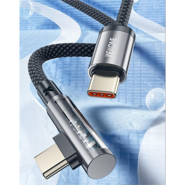 Cablu Wekome WDC-43 PD65W Raython Series Right-Angle Gaming Type C to Type C [Grey]