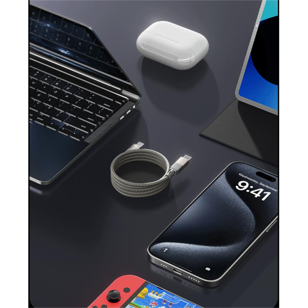 Cablu Wekome WDC-45 66W Magneto Series Super Fast Charging Magnetic Data Cable USB-A to Type C [Grey]