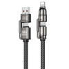 Cablu Wekome WDC-50 Kinkong Atom Series 240W 4-in-1 Super Fast Charging Braided Data Cable [Black]