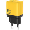 Încărcător de retea Wekome WP-U128 Charger GaN 40W C+C (EU) [Yellow]